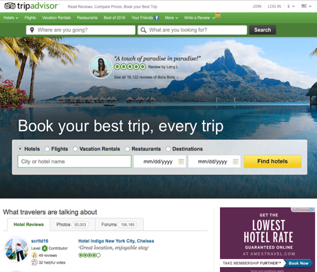 TripAdvisor Website