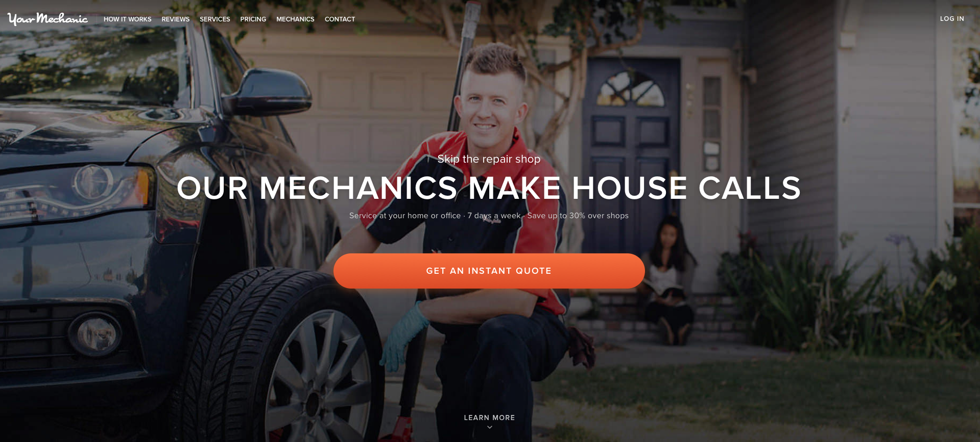 YourMechanic Services Inc. Website Homepage