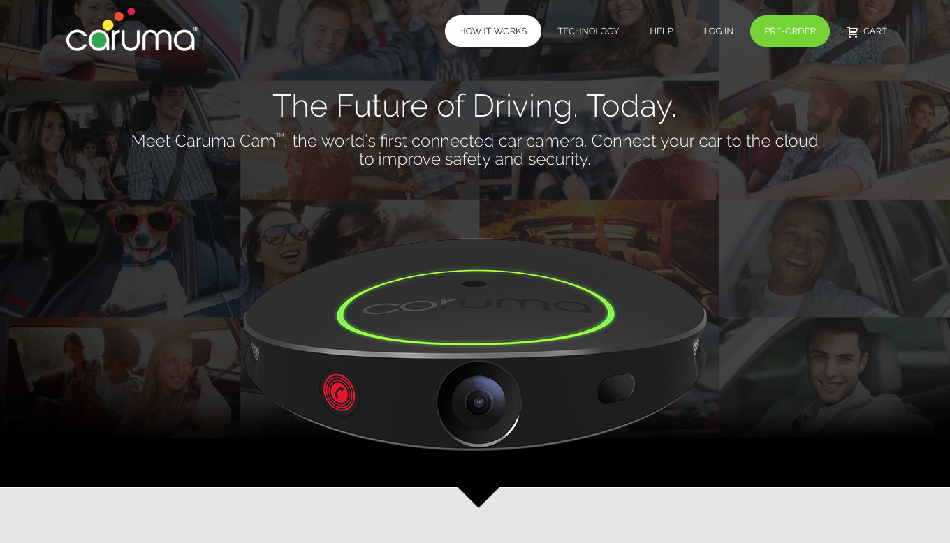 Caruma - The Future of Driving. Today. Website Screen Shot